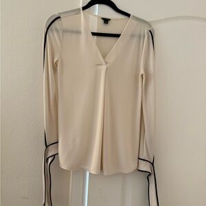 Ann Taylor Elegant Cream V-Neck Women's Top